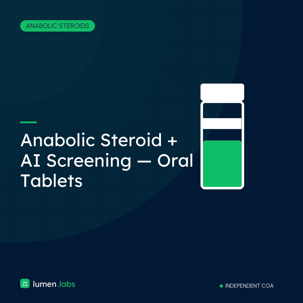 Anabolic Steroid + AI Screening — Oral Tablets | Lumen Labs Philippines branded product card