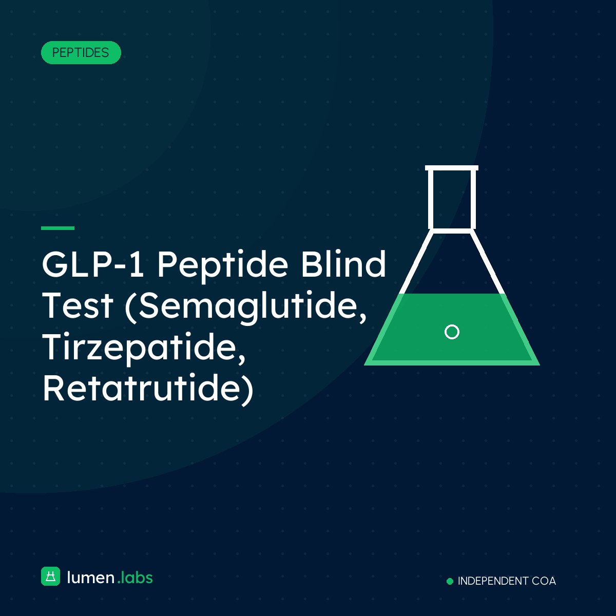 GLP-1 Peptide Blind Test (Semaglutide, Tirzepatide, Retatrutide) | Lumen Labs Philippines branded product card