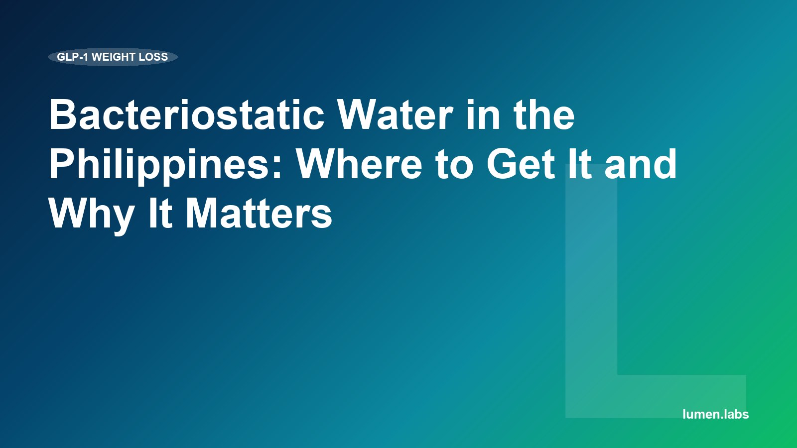 Bacteriostatic Water in the Philippines: Where to Get It and Why It Matters
