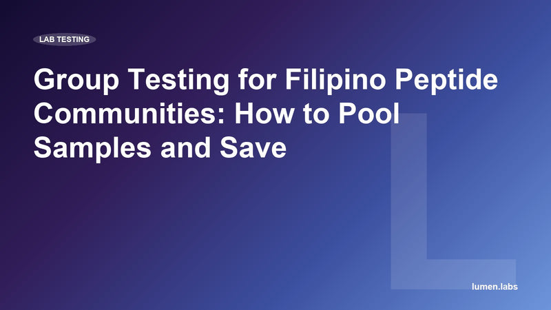 Group Testing for Filipino Peptide Communities: How to Pool Samples and Save
