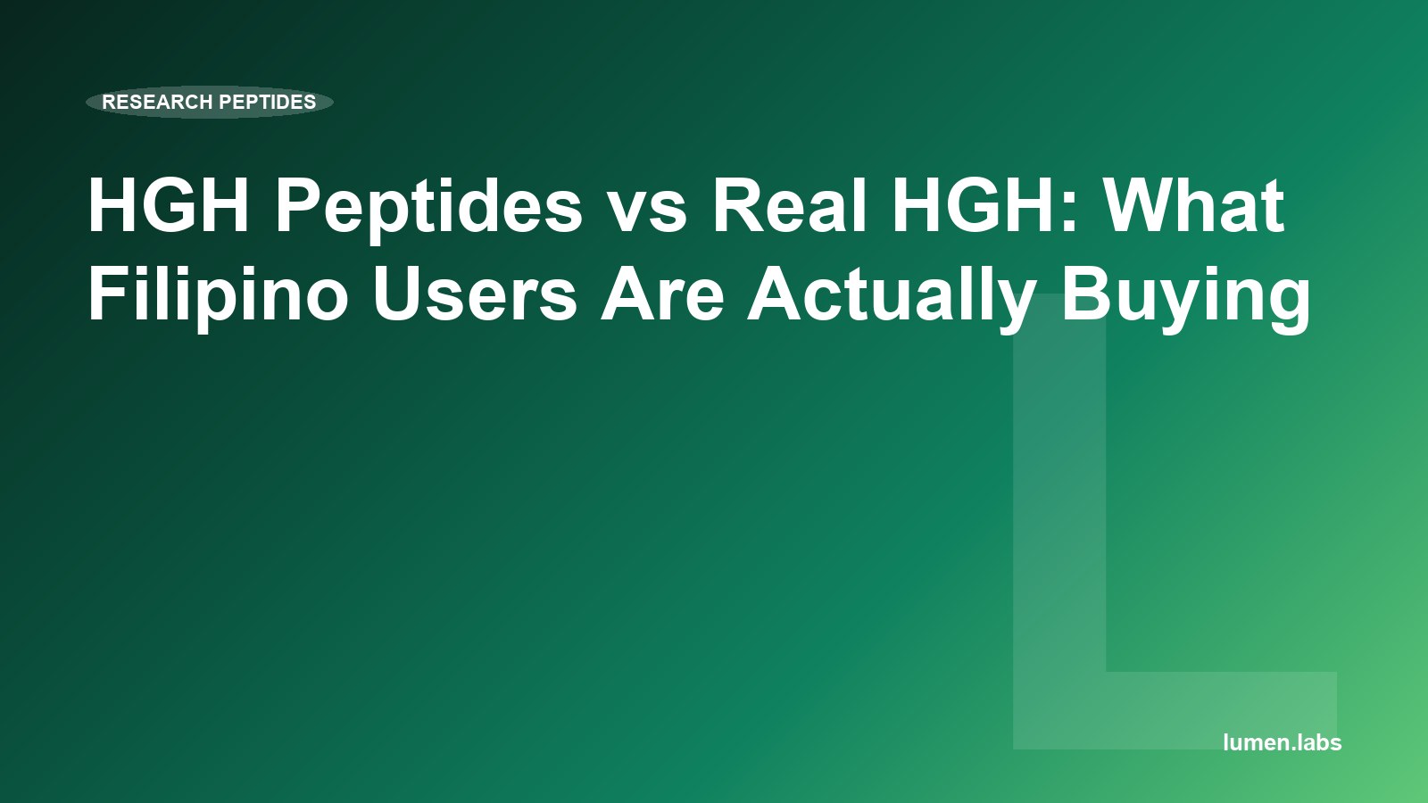 HGH Peptides vs Real HGH: What Filipino Users Are Actually Buying