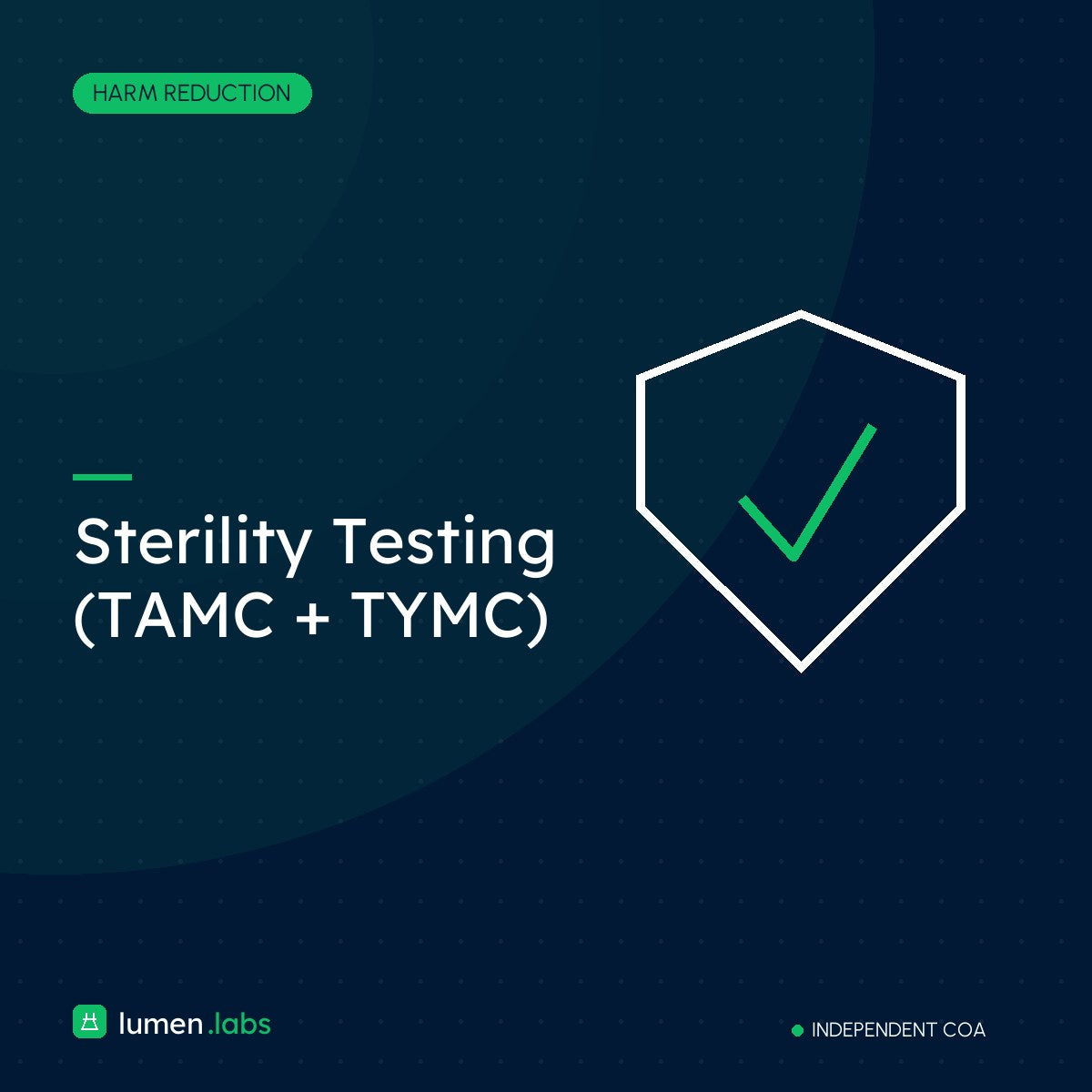 Sterility Testing (TAMC + TYMC) | Lumen Labs Philippines branded product card